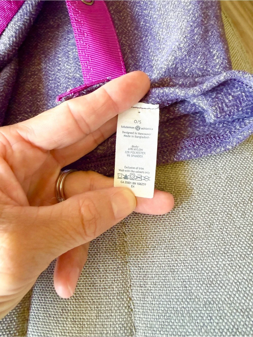 lululemon athletica Purple Wrap Scarf with Pink Trim